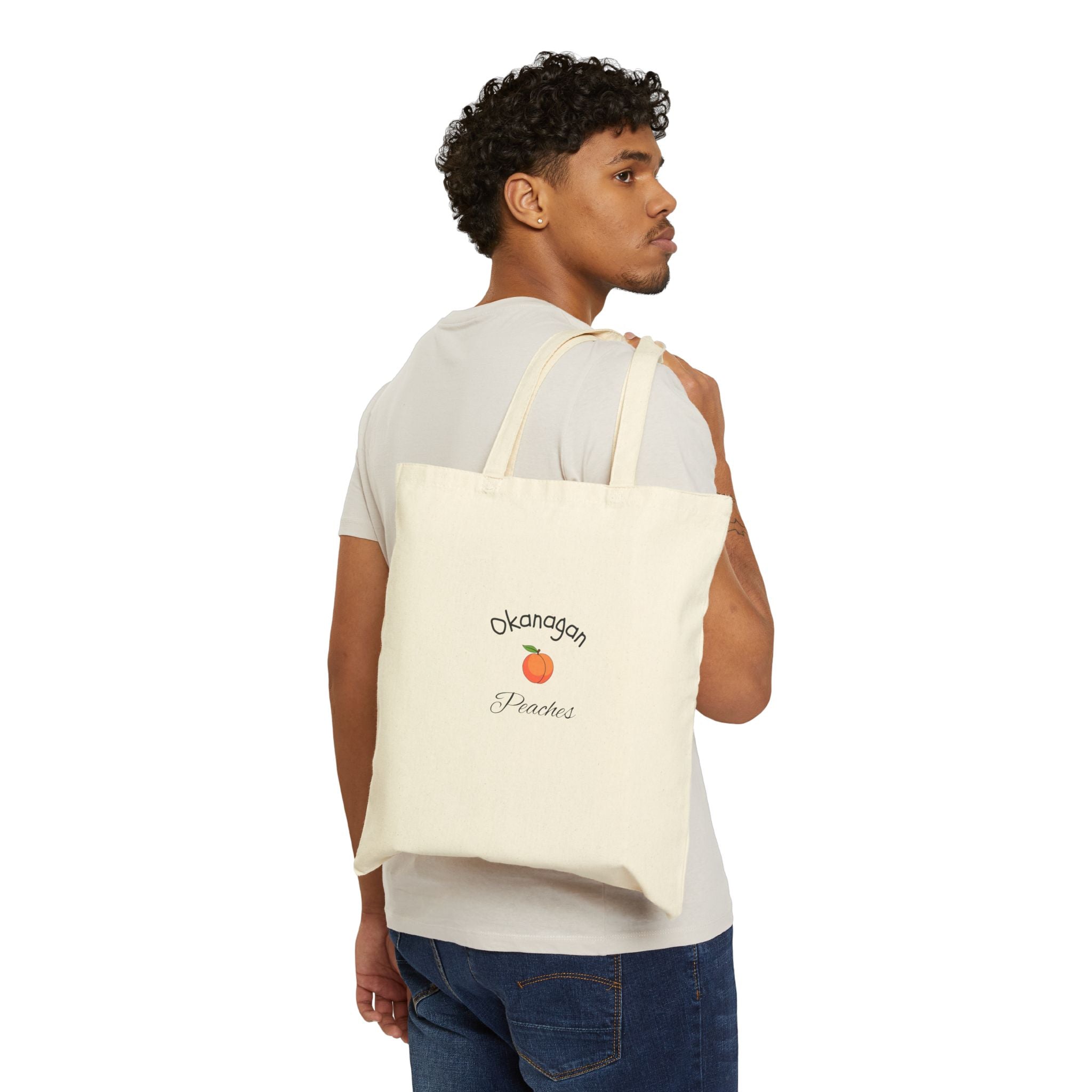 Okanagan Peaches Cotton Canvas Tote Bag